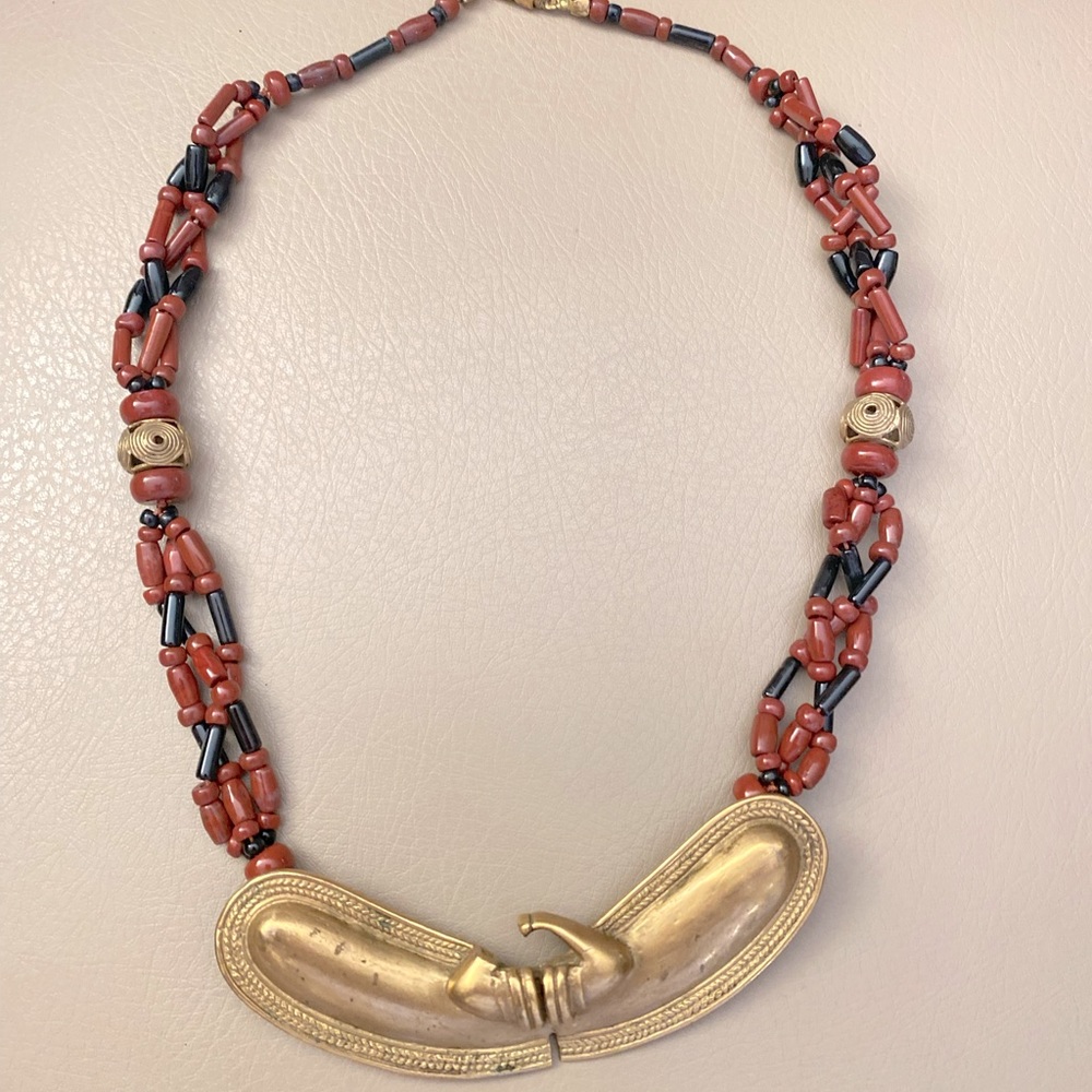 Vintage brass Tribal Necklace